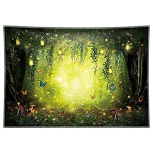 ycucuei 7x5ft spring enchanted forest backdrop easter fairy tale wonderland woodland for kids girl room wall decorations birthday party photo prop