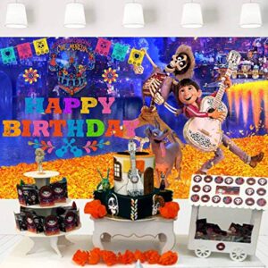 Eric Backdrop Coco Backdrop Mexico Fiesta Kids Birthday Party Photography Backdrops 5x3ft Halloween Party Decoration Photo Background Baby Shower Banner Studio Props LF-344