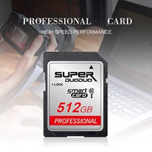 SD Card Class 10 Memory Card 512GB for Vloggers,Filmmakers,Photographers & Videographer SD Card 512GB for Digital Camera,Tablet High Speed SD Card