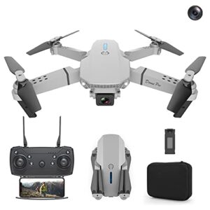drone with camera 1080p hd fpv rc quadcopter helicopter, altitude hold, one key start, headless mode,speed adjustment remote control,aircraft toys gifts for kids adult (white 1 camera)