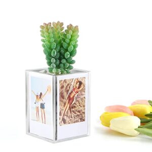 GOLDBARLEY Mini Photo Frames for Fujifilm Instax Mini 11 9 8 8+ 70 7S 90 25, Polaroid, Lomography Mini 3-inch Film, Clear Acrylic Box,Vase,Pen Holder,Makeup Organizer,Desk Organizer