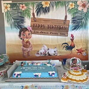 GYA 7x5ft Moana Happy Birthday Backdrop 1st Birthday Party Sea Summer Photography Backdrop Baby Shower Moana Background Table Decoration