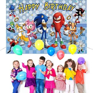 60x40 Inches Birthday Backdrop for Party, Soni Birthday Decoration with Good Wrinkle Resistance, Birthday Party Supplies as Photography Background, Happy Birthday Banner 5X3 ft for Kids, Boys, Girls
