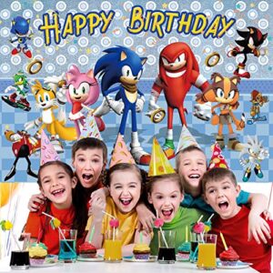 60x40 Inches Birthday Backdrop for Party, Soni Birthday Decoration with Good Wrinkle Resistance, Birthday Party Supplies as Photography Background, Happy Birthday Banner 5X3 ft for Kids, Boys, Girls