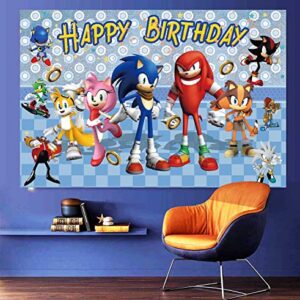 60x40 Inches Birthday Backdrop for Party, Soni Birthday Decoration with Good Wrinkle Resistance, Birthday Party Supplies as Photography Background, Happy Birthday Banner 5X3 ft for Kids, Boys, Girls