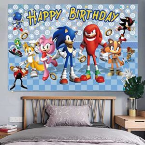 60x40 Inches Birthday Backdrop for Party, Soni Birthday Decoration with Good Wrinkle Resistance, Birthday Party Supplies as Photography Background, Happy Birthday Banner 5X3 ft for Kids, Boys, Girls