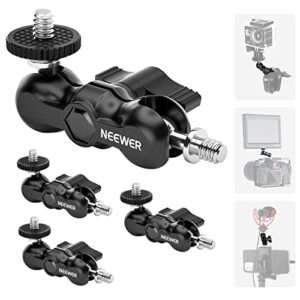 neewer universal magic arm with dual ball head, compatible with smallrig camera cage (4 pack, st21)