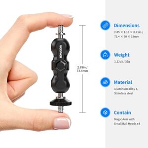 NEEWER Universal Magic Arm with Dual Ball Head, Compatible with SmallRig Camera Cage (4 Pack, ST21)