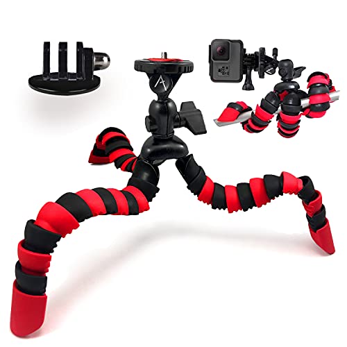 Acuvar 12" Inch Flexible Tripod w/Wrapable Legs. Quick Release Plate Great for All GoPro Hero Cameras + Tripod Mount