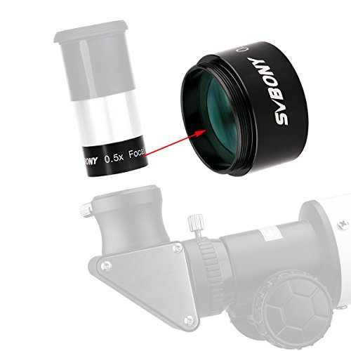 SVBONY Reducer for Telescope 0.5X Focal Reducer 1.25 inches Fully Multi Coated Reducer for Telescope Eyepiece Photography and Observing (Reducer)