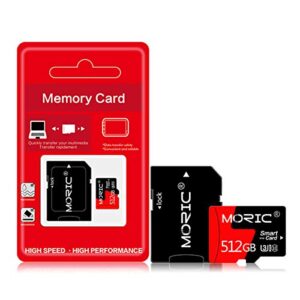 512GB High Speed Micro SD Card with Adapter Memory Card for Phone,Game Console,Dash Cam,Camcorder,Surveillance,Drones