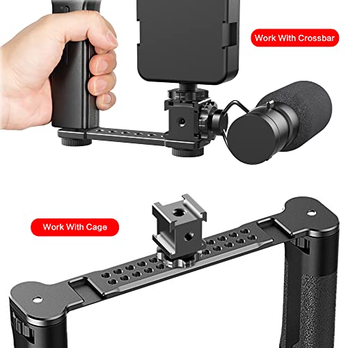 NUOBAKE Camera 3-Side Hot Shoe Mount Adapter 360 Degree Swivel Triple Cold Shoe Bracket for Monitor Microphone LED Video Light Compatible with Sony Canon Nikon DSLR Compact Camera Vlog Film