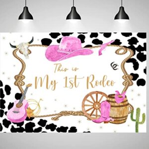West Cowgirl Theme Birthday Party Backdrop for Girls My Wild West First Rodeo Party Photography Background Girl 1st Happy Birthday Cake Table Banner Decorations 7x5ft