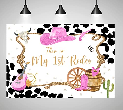 West Cowgirl Theme Birthday Party Backdrop for Girls My Wild West First Rodeo Party Photography Background Girl 1st Happy Birthday Cake Table Banner Decorations 7x5ft