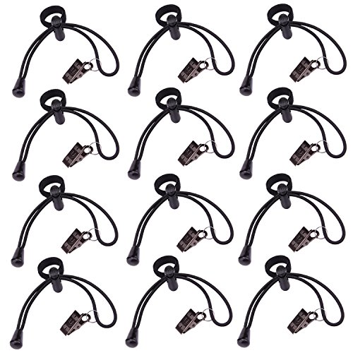 Sunmns 12 Pack Background Backdrop Clips Clamps Holder for Photography, Video and Television, Black