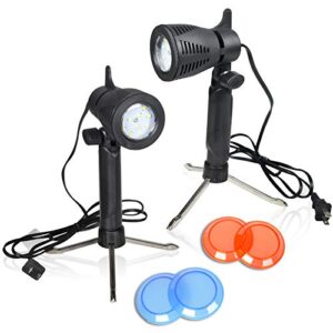 emart photography led continuous light lamp 5500k portable camera photo lighting for table top studio – 2 sets