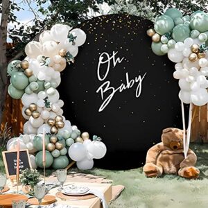 7.5ft Black Round Backdrop Cover Suitable for 7.5ft Circle Stand,Polyester Pure Black Birthday Party Wedding Photography Circle Arch Backdrop Cover