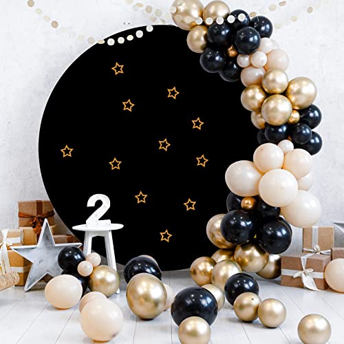 7.5ft Black Round Backdrop Cover Suitable for 7.5ft Circle Stand,Polyester Pure Black Birthday Party Wedding Photography Circle Arch Backdrop Cover