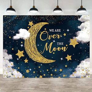hilioens 7×5ft we are over the moon baby shower backdrop moon and stars starry night celestial background twinkle twinkle little star baby shower party decorations for boy photo props