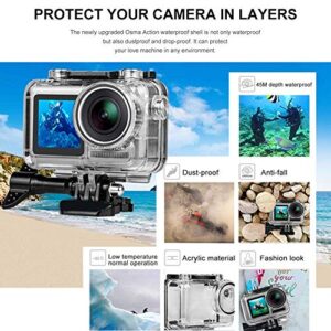 FitStill Waterproof Case for DJI Osmo Action Camera, 45M Diving Housing Protective Shell Underwater Accessories Kit