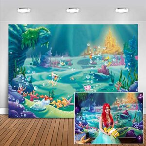 mocsicka mermaid backdrop under sea castle photography background 7x5ft vinyl child kids baby birthday party decoration backdrops