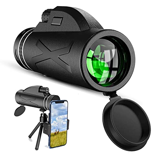 80X100 Monocular Telescope - with Smartphone Stand & Tripod, High Power Monocular HD Bifocal Scope Portable Waterproof & Anti-Fog, BAK4 Prism for Animal Bird Watching Hunting Camping Tourist Scenery