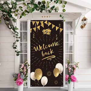 innoru welcome back door banner decoration, homecoing returning party large door cover decor, back home, retirement party photo booth backdrop background supplies
