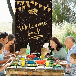 INNORU Welcome Back Door Banner Decoration, Homecoing Returning Party Large Door Cover Decor, Back Home, Retirement Party Photo Booth Backdrop Background Supplies