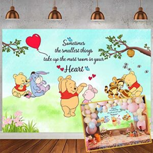 dmj cartoon little bear backdrop for baby boys girls birthday party classic bear and its friends photography background cake table decoration background 5x3ft