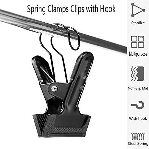 KAGYOKU Backdrop Spring Clamps 4 Pack with Hook Large Heavy Duty Photography Backdrop 4" Clips for Background Backdrops Stand, Woodworking, Home Improvement (4 Packs)