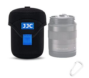 jjc water resistant neoprene camera lens pouch case, fold-over lens bag for mirrorless lenses up to 2.6 x 3.1(d x h) for canon rf 50mm f/1.8, sony fe 55mm f/1.8, sigma 56mm f/1.4 etc.