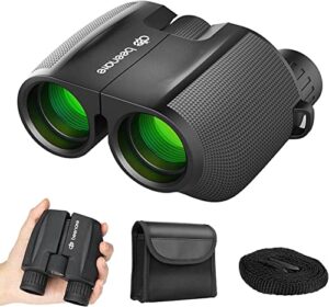 binoculars for kids and adults, 10×25 compact binoculars lightweight with low light night vision, small high powered for bird watching hunting travel sightseeing outdoor sports and concert…