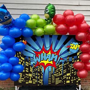 Superhero City Theme Photo Booth Birthday Party Decoration Supplies Background Studio Prop (7x5FT)