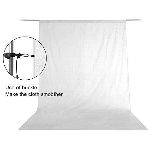 EMART 6x9ft Photography Backdrop White Backdrop for Photoshoot [Muslin 100% Cotton], Photo Video Studio White Back Drop with 4 Clips for Photography Background Screen, Party Backdrop Curtains