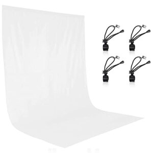 emart 6x9ft photography backdrop white backdrop for photoshoot [muslin 100% cotton], photo video studio white back drop with 4 clips for photography background screen, party backdrop curtains