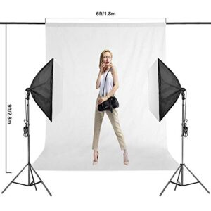 EMART 6x9ft Photography Backdrop White Backdrop for Photoshoot [Muslin 100% Cotton], Photo Video Studio White Back Drop with 4 Clips for Photography Background Screen, Party Backdrop Curtains