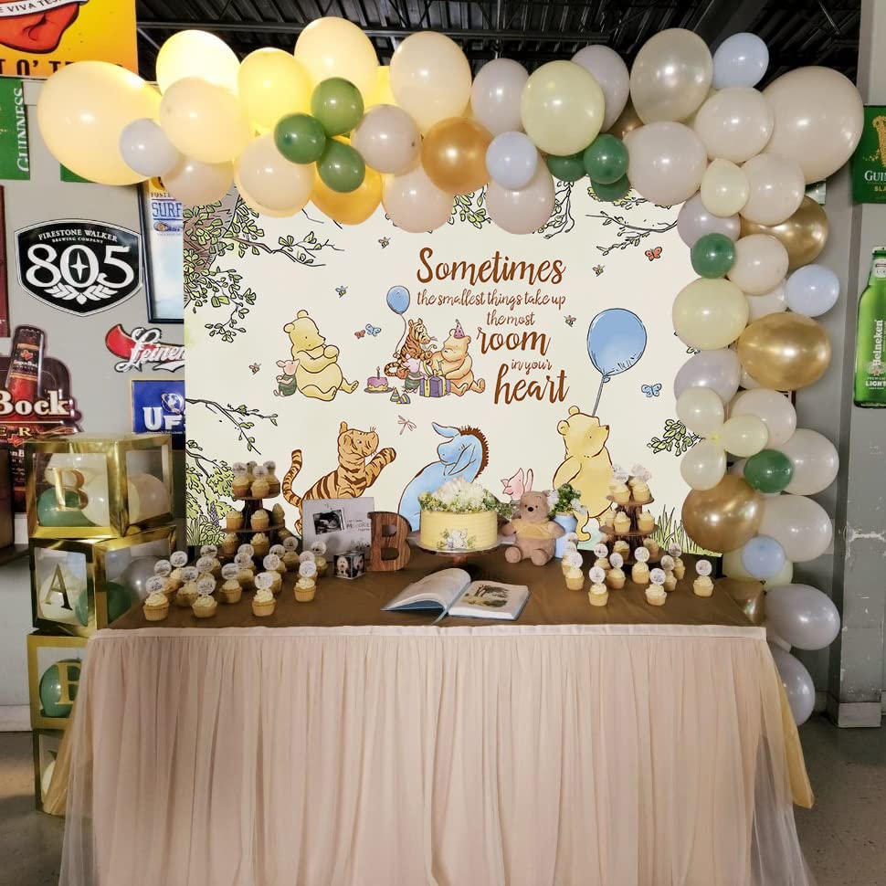 Classic Bear and Friends Photography Backdrop Newborn Baby Shower Decoration Background Boys Girls Birthday Party Backdrop Studio Props 5x3ft