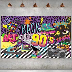 90s theme backdrop hip hop graffiti back to 90’s party banner background 71×43.3 inch fabric wall table decorations photo booth props