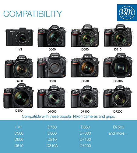 BM Premium EN-EL15B Battery and Battery Charger for Nikon Z6, Z7, D780, D850, D7500, 1 V1, D500, D600, D610, D750, D800, D800E, D810, D810A, D7000, D7100, D7200 Digital Cameras