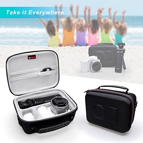 XANAD Hard Case for Sony Alpha ZV-E1/ZV-E10/ZV-E10L/ ZV-1/ZV-1F Camera Vlogger Accessory Kit Tripod (GP-VPT2 BT) and Microphone - Carrying Storage Bag
