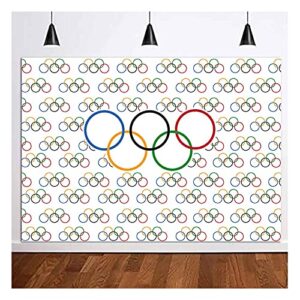 xll olympic sport theme photography background vinyl olympic rings international banner for sports party photo backdrops 5x3ft countries for classroom garden grand opening sports clubs party supplies