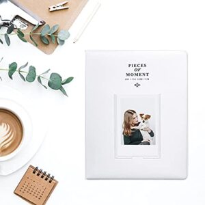 128 Pockets Mini Photo Album for Fujifilm Instax Mini 70 7s 8 8+ 9 11 25 50s 90, Polaroid Z2300, Polaroid PIC-300P Film Instant Camera & Name Card (Smokey White)