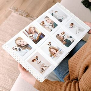 128 Pockets Mini Photo Album for Fujifilm Instax Mini 70 7s 8 8+ 9 11 25 50s 90, Polaroid Z2300, Polaroid PIC-300P Film Instant Camera & Name Card (Smokey White)