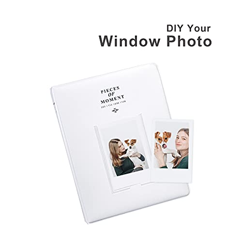 128 Pockets Mini Photo Album for Fujifilm Instax Mini 70 7s 8 8+ 9 11 25 50s 90, Polaroid Z2300, Polaroid PIC-300P Film Instant Camera & Name Card (Smokey White)