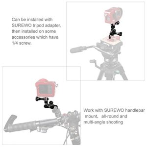 SUREWO Dual Rotating Extension Arm Mount Compatible with GoPro Hero 11 10 9 8 7 6 5 Black,DJI Osmo Action 2,AKASO,Campark and More (Black)