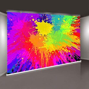 PHMOJEN Colorful Paint Splash Backdrop Abstract Graffiti Style Photography Background Hip Hop 80's 90's Theme Vinyl 7x5ft Banner Photo Studio Props WQPH651