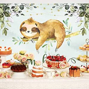 Ticuenicoa 5x3ft Sloth Baby Shower Backdrop Oh Baby Backdrops for Babyshower Party Green Leaves Jungle Animals Photo Background for Photography Kids Birthday Cake Table Decoration Gender Reveal Favors