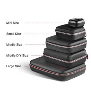 HSU Middle Protective Carrying Case for GoPro Hero 11, 10, 9, 8, Hero 7 Black, Hero 6,5, 4, LCD, Black, 3+, 3, 2 and Accessories, Compact and Safe Action Camera Travel Storage Solution for Adventurers