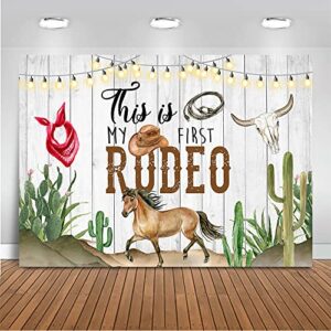 mocsicka cowboy 1st birthday backdrop saddle up western birthday party decoration this is my first rodeo backdround party banner supplies photo props (7x5ft (82×60 inch))