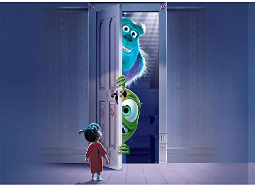 YR Monsters University Backdrop Happy Birthday 7x5 Monsters Inc Boo Door Background Monster Themed Birthday Banner for Kids Party Supplies